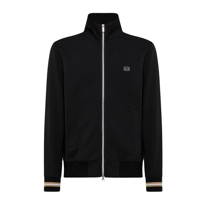 HERITAGE SWEATSHIRT WITH CONTRASTING CUFFS Man Black