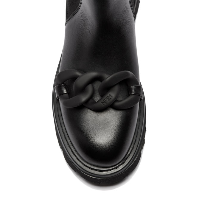 HIGH BOOTS WITH MAXI CHAIN Woman Black