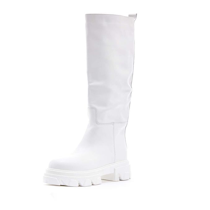 HIGH CALFSKIN BOOTS Woman White