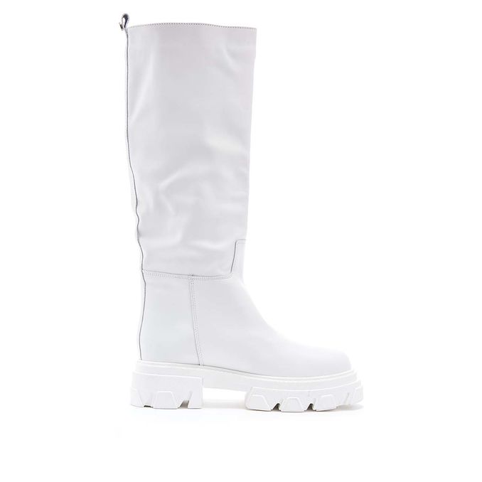 HIGH CALFSKIN BOOTS Woman White