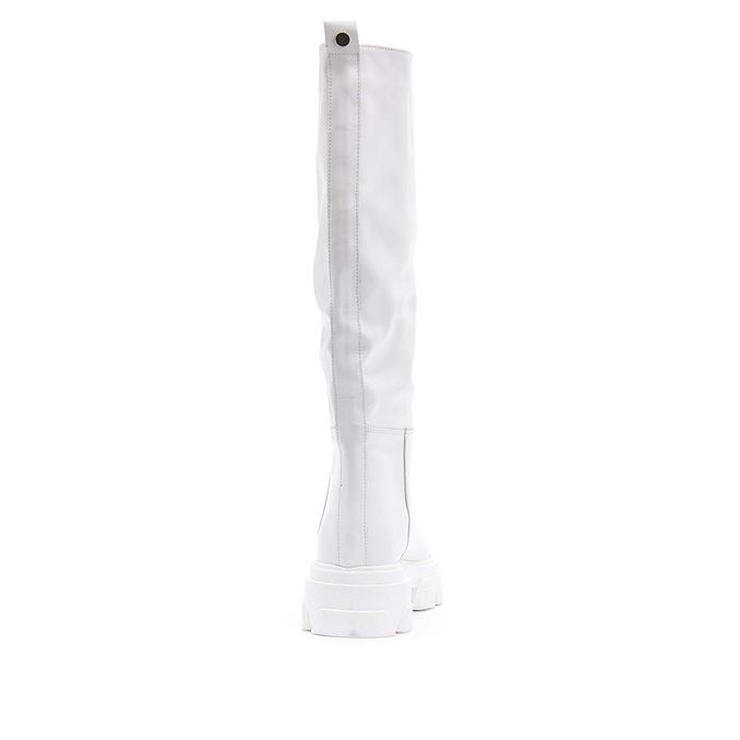 HIGH CALFSKIN BOOTS Woman White