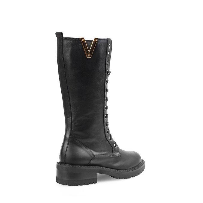 HIGH LACED COMBAT BOOTS Woman Black