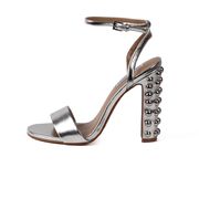 HIGH SANDALS WITH STUDDED HEEL HIGH SANDALS WITH STUDDED HEEL