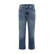 HIGH WAIST JEANS WITH STRAIGHT CUT Woman Mid Blue HIGH WAIST JEANS WITH STRAIGHT CUT Woman Mid Blue
