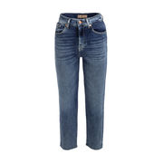 HIGH WAIST JEANS WITH STRAIGHT LEG Woman Mid Blue HIGH WAIST JEANS WITH STRAIGHT LEG Woman Mid Blue