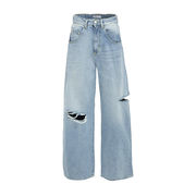 HIGH WAIST WIDE LEG JEANS Woman Light Denim HIGH WAIST WIDE LEG JEANS Woman Light Denim
