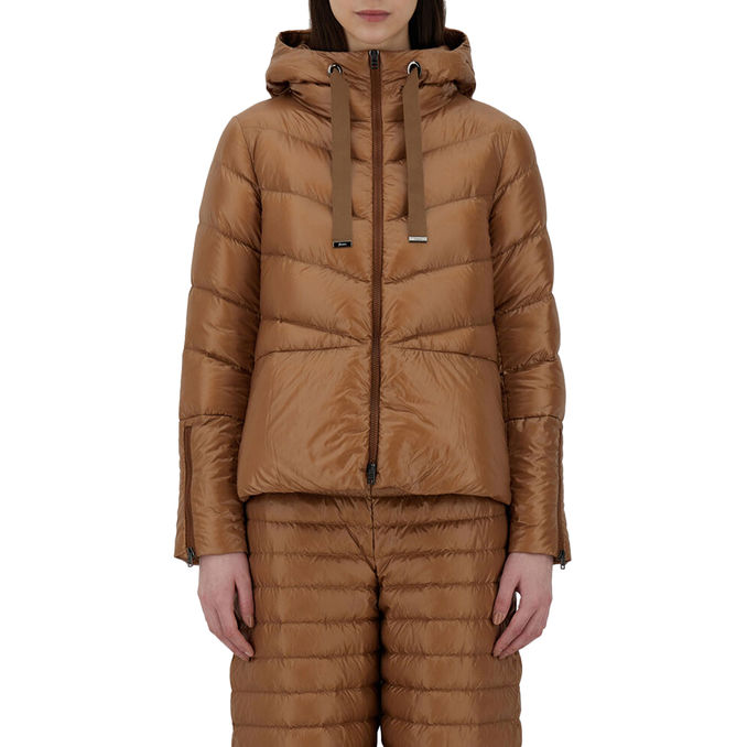 HOOD IN NYLON Women Camel