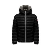 HOODED IRIDISCENT DOWN JACKET Girl Black Dark Steel HOODED IRIDISCENT DOWN JACKET Girl Black Dark Steel