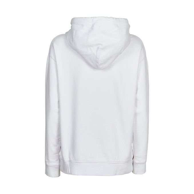 HOODED SWEATSHIRT AND POCKET WITH CLOUD PRINT Woman White