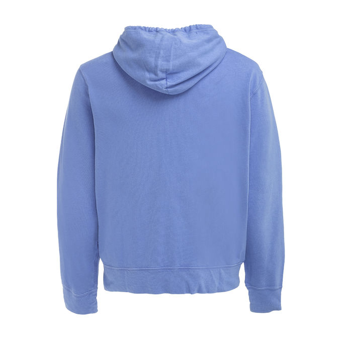 HOODED SWEATSHIRT IN GAUZED COTTON Man Bis Blue