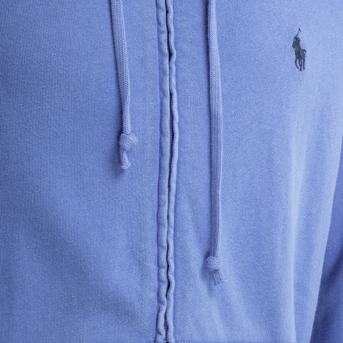 HOODED SWEATSHIRT IN GAUZED COTTON Man Bis Blue