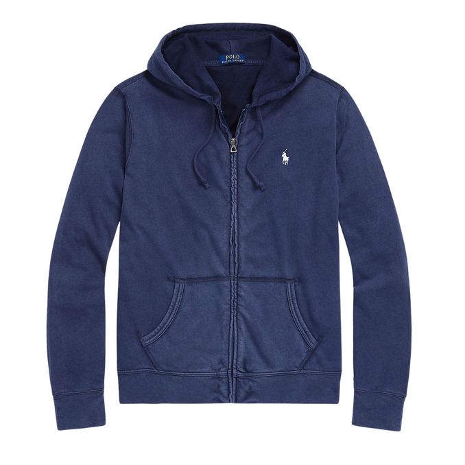 HOODED SWEATSHIRT IN GAUZED COTTON Man Newpoer Navy