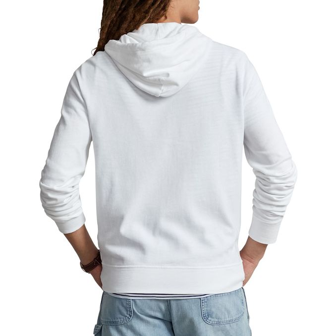 HOODED SWEATSHIRT IN GAUZED COTTON Man White