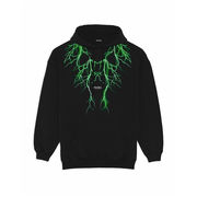 HOODED SWEATSHIRT WITH GREEN LIGHTNING PRINT Boy Black HOODED SWEATSHIRT WITH GREEN LIGHTNING PRINT Boy Black