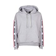 HOODED SWEATSHIRT WITH LOGO TAPE Woman Gray HOODED SWEATSHIRT WITH LOGO TAPE Woman Gray