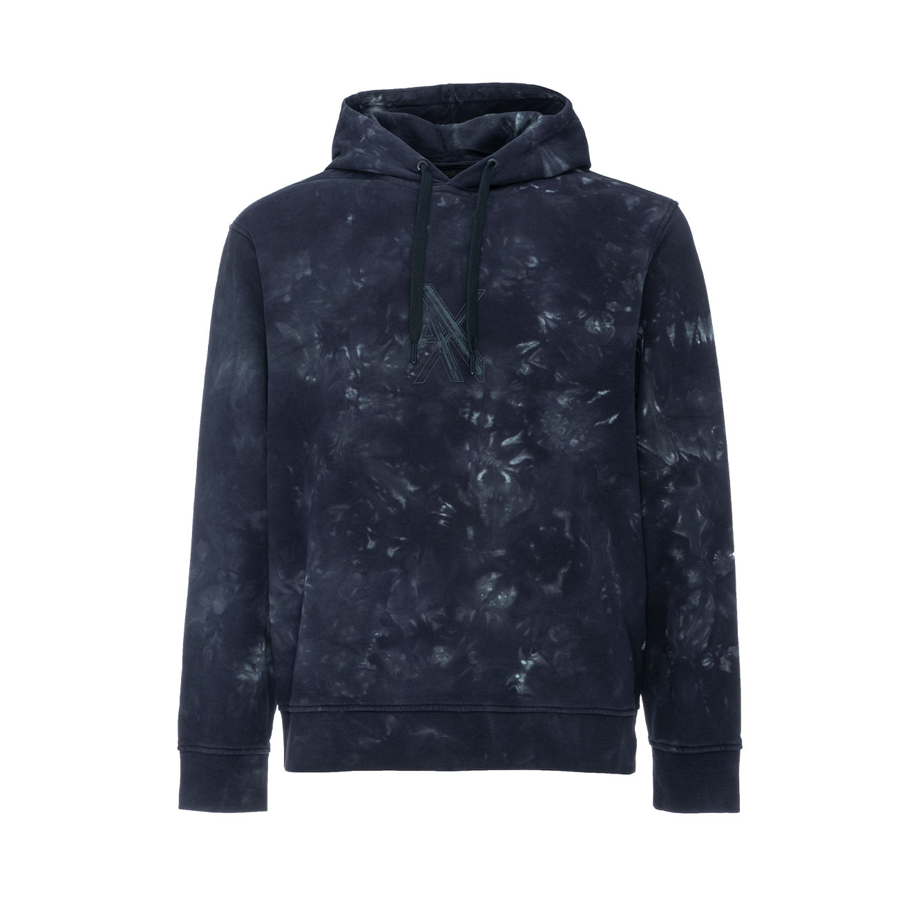 ARMANI EXCHANGE HOODED SWEATSHIRT WITH TIE DYE POCKET Man Blue Combo |  Mascheroni Store