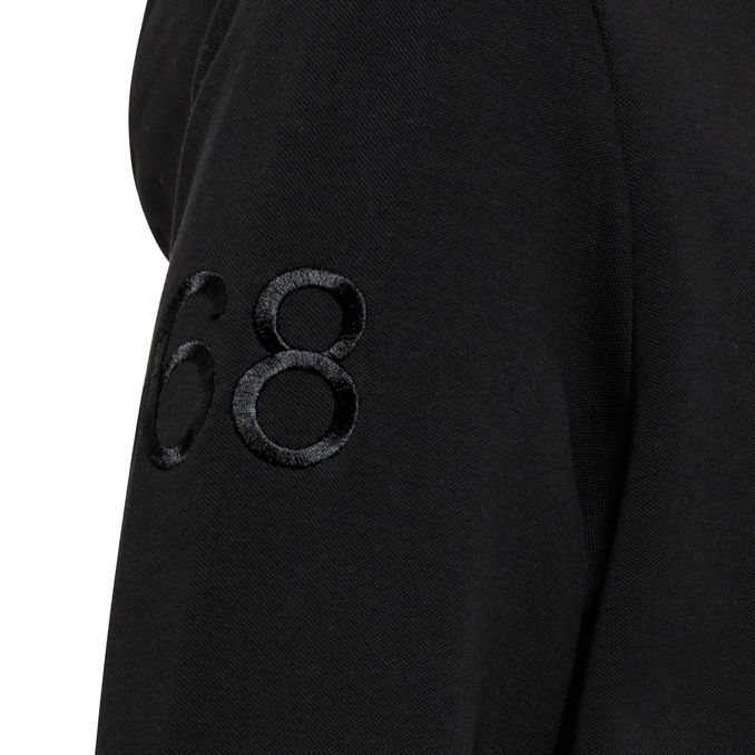 HOODED SWEATSHIRT WITH ZIP AND LOGO TONE ON TONE Man Black