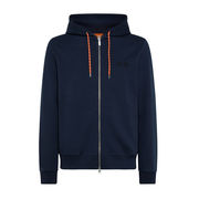HOODED SWEATSHIRT WITH ZIP AND LOGO TONE ON TONE Man Navy Blue HOODED SWEATSHIRT WITH ZIP AND LOGO TONE ON TONE Man Navy Blue