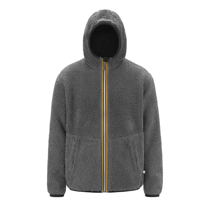 HOODIE JACK SHERPA POLAR FLEECE Man Blue Grey