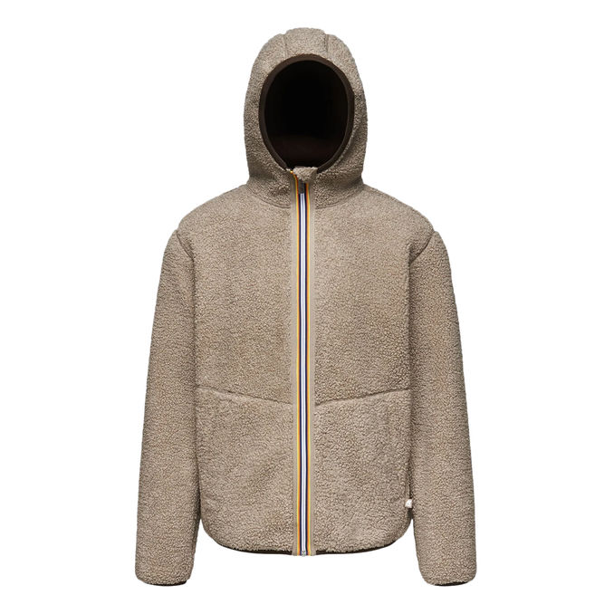 HOODIE JACK SHERPA POLAR FLEECE Man Brown Beige