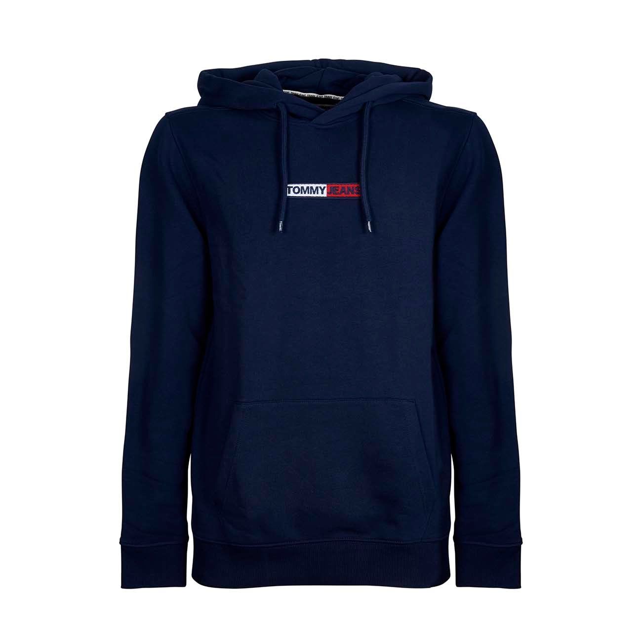 TOMMY HILFIGER JEANS HOODIE WITH EMBROIDERED PATCH LOGO Man Navy ...