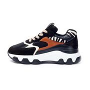HYPERACTIVE SNEAKER IN LEATHER AND HORSE Woman Nero Cuoio HYPERACTIVE SNEAKER IN LEATHER AND HORSE Woman Nero Cuoio