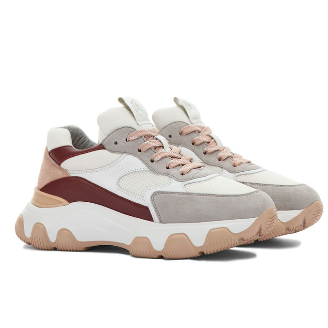 HYPERACTIVE SNEAKERS Woman Bordeaux Cream Grey