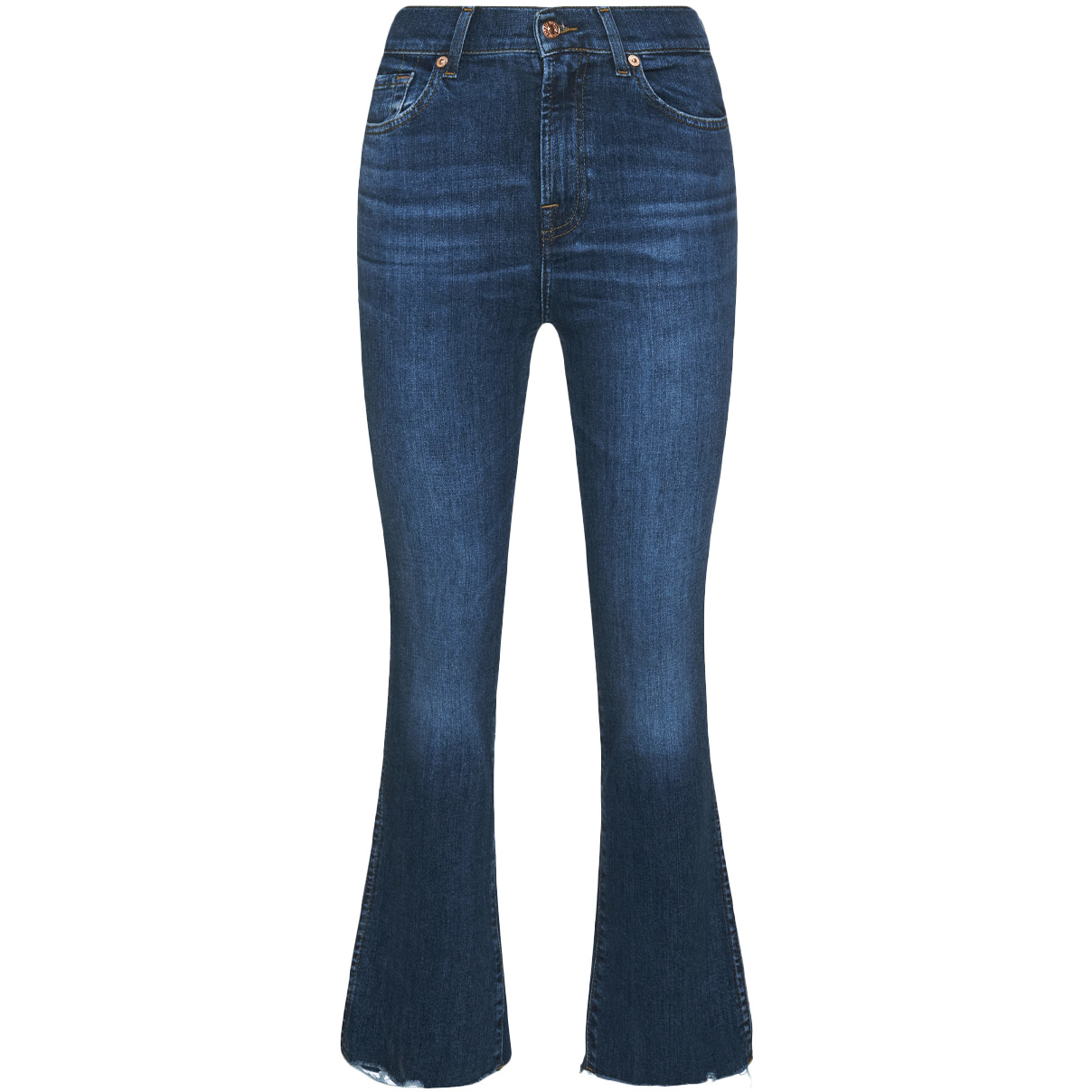 7 FOR ALL MANKIND ILLUSION JEANS HIGHLINE CROP TRUMPET Woman Dark Blue ...