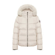 IRIDISCENT DUVET WITH REAL FUR HOOD Incense Dark Steel IRIDISCENT DUVET WITH REAL FUR HOOD Incense Dark Steel