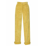 ISEDO STRAIGHT-LEG VELVET TROUSERS Womana Yellow ISEDO STRAIGHT-LEG VELVET TROUSERS Womana Yellow