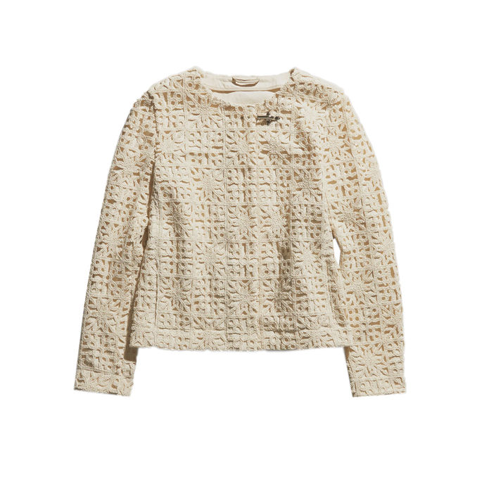 JACKET CROCHET Woman Yogurt