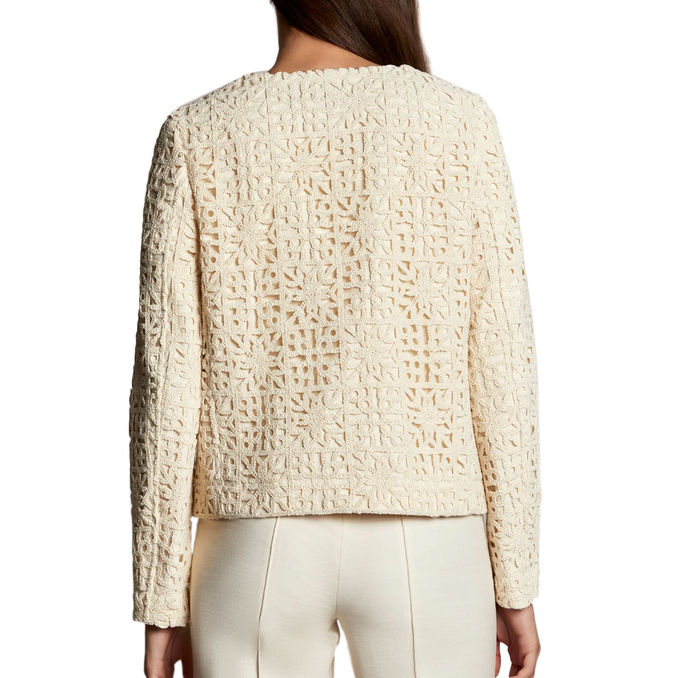 JACKET CROCHET Woman Yogurt