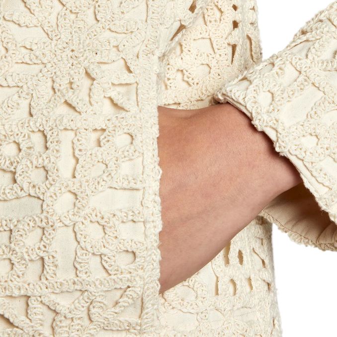 JACKET CROCHET Woman Yogurt
