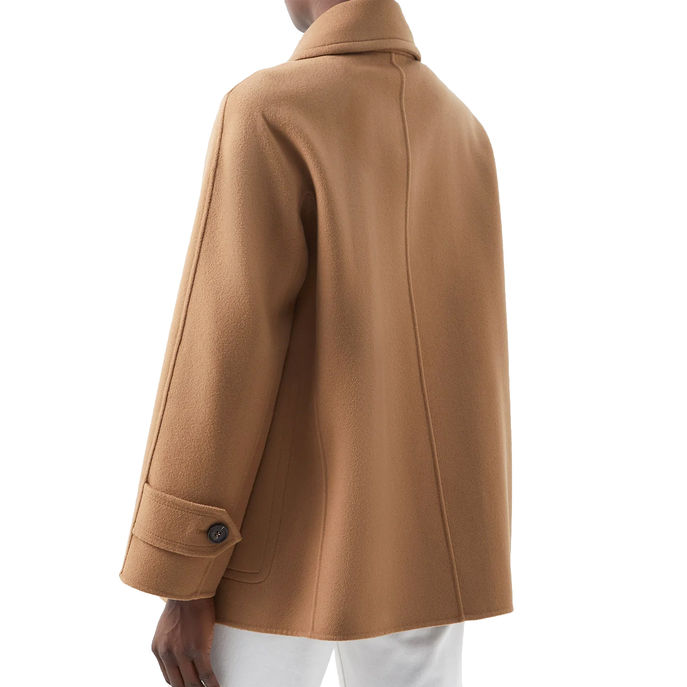 JACKET FLY PICOT DOPPIO DRAP Woman Perfect Camel