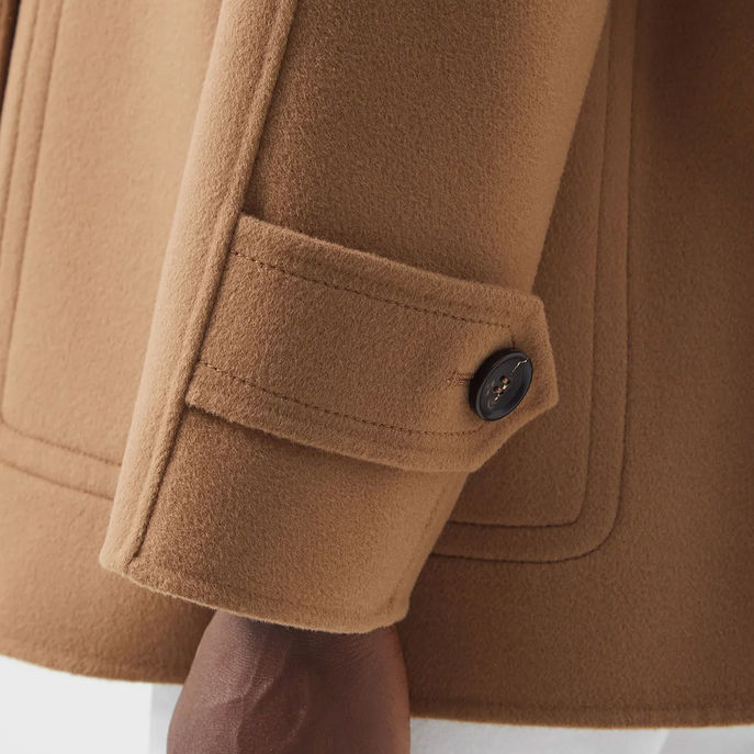 JACKET FLY PICOT DOPPIO DRAP Woman Perfect Camel