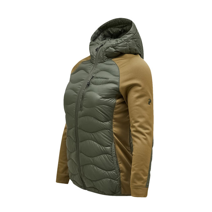 JACKET HELIUM DOWN HYBRID WAVES Woman Pine Needle Snap Green 