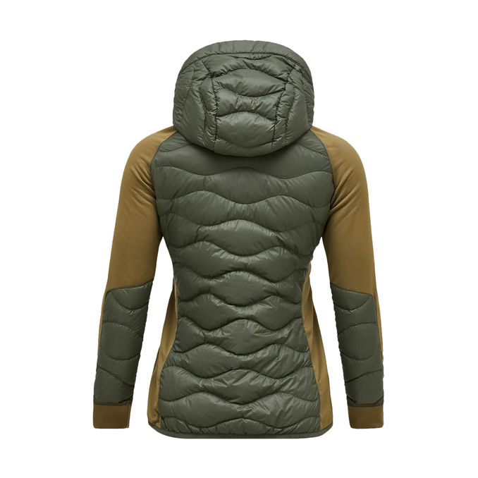 JACKET HELIUM DOWN HYBRID WAVES Woman Pine Needle Snap Green 