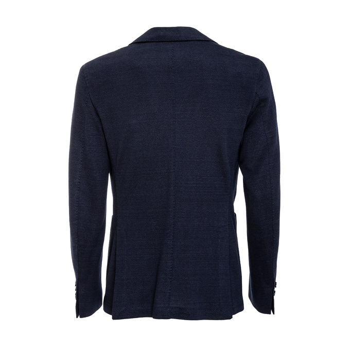 JACKET IN HERRINGBONE FABRIC Man Blue