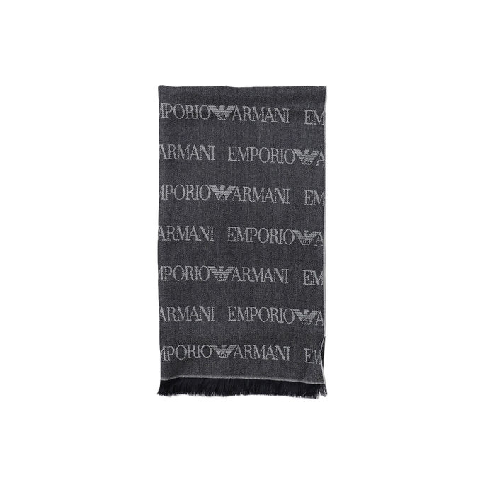 JACQUARD LOGO SCARF Man Blue