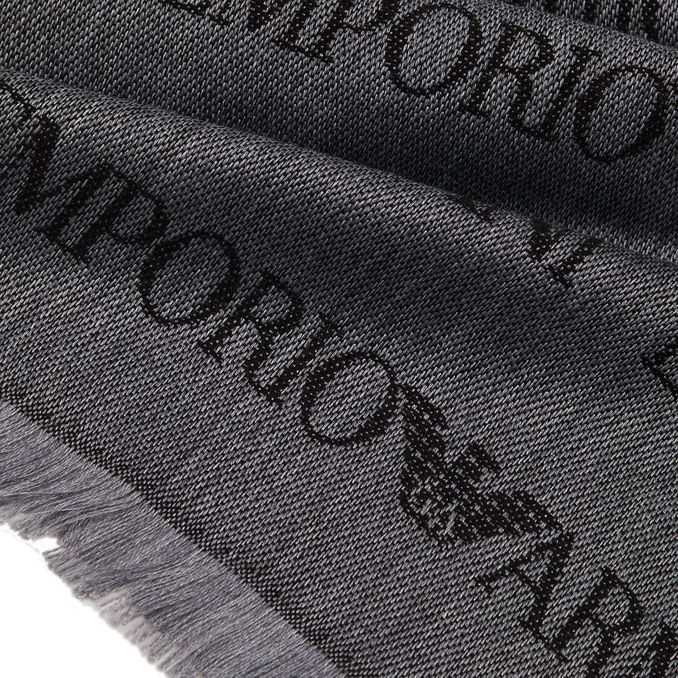 JACQUARD LOGO SCARF Man Grey