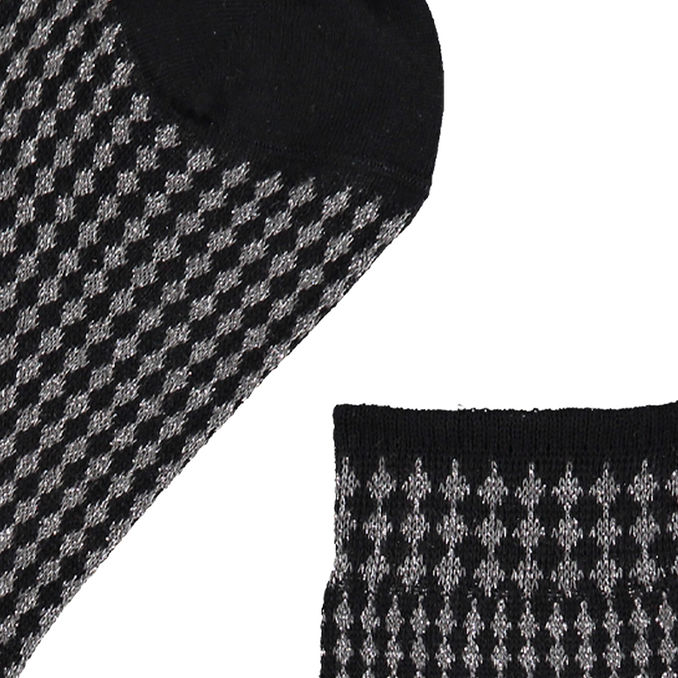 JACQUARD SOCKS MICRO RHOMBUS LUREX Woman Black