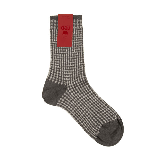 JACQUARD SOCKS MICRO RHOMBUS LUREX Woman Graphite