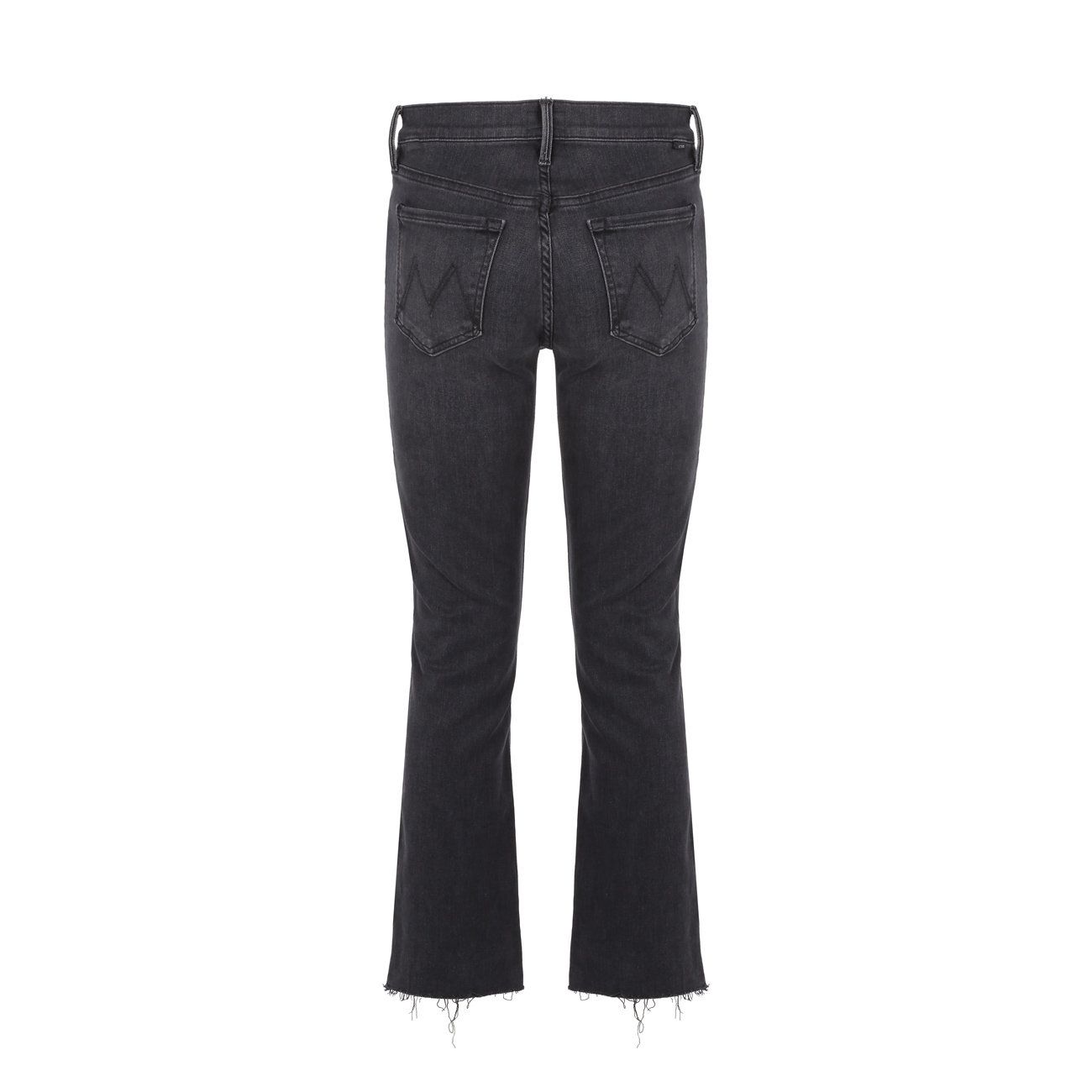 MOTHER JEANS 5 POCKETS WITH FRINGED BOTTOM Woman Black