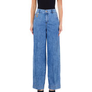 JEANS FLARE DENIM Woman Denimblue Flowing JEANS FLARE DENIM Woman Denimblue Flowing