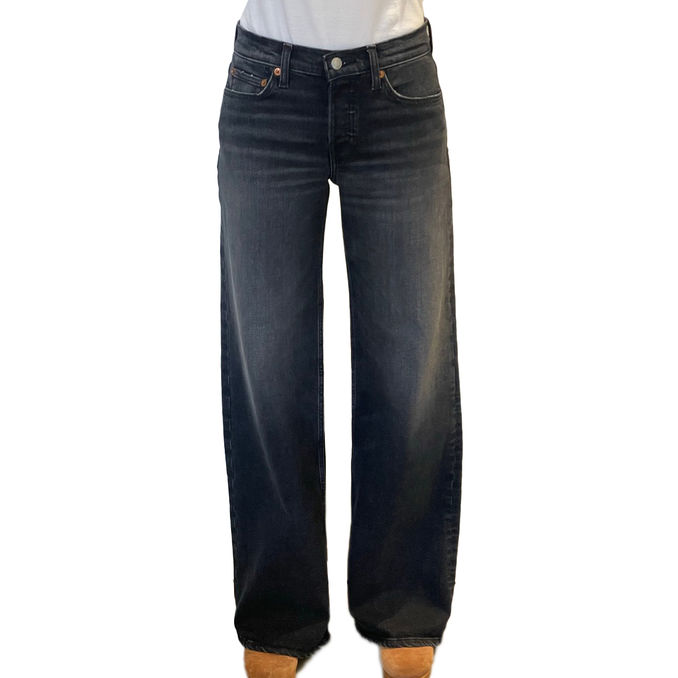 JEANS MID RISE WIDE LEG Woman Onyx Fade