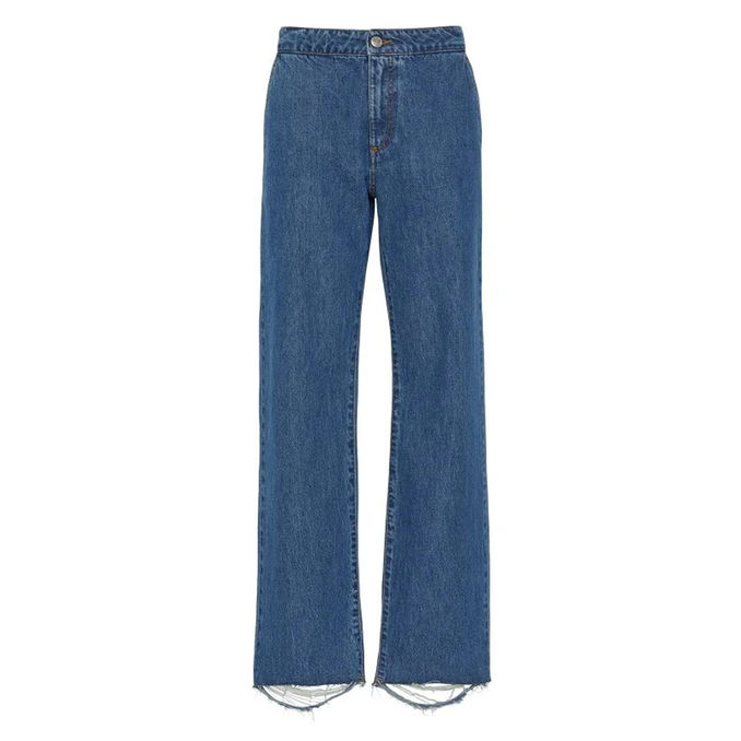 【BAON】Eno Vintage Cut Denim Wide Pants Vintage 90s Y2K Sinnamon Denim Jeans Womens 16 Leopard Raver