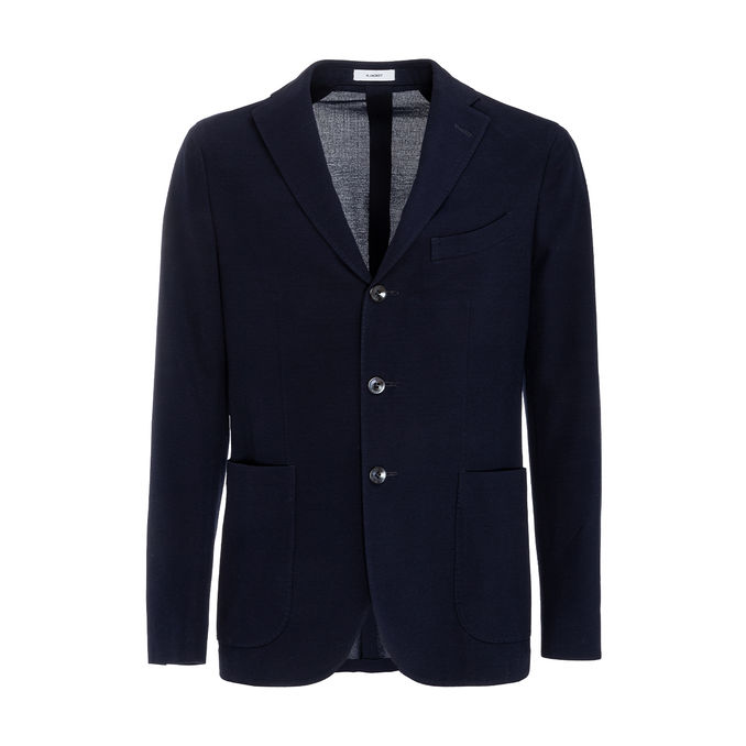 JERSEY COTTON JACKET WITH THREE BUTTONS Man Blue