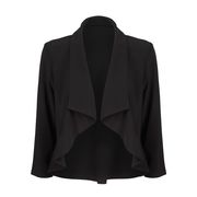 JERSEY JACKET WITH 3/4 SLEEVE Woman Black JERSEY JACKET WITH 3/4 SLEEVE Woman Black