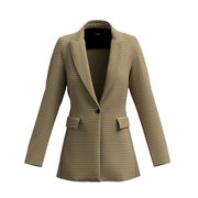 JERSEY JACQUARD CELL JACKET Woman Mustard JERSEY JACQUARD CELL JACKET Woman Mustard