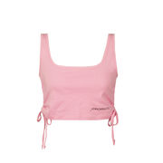 JERSEY TOP WITH RUFFLES AND PRINT Woman Pink Bonbon JERSEY TOP WITH RUFFLES AND PRINT Woman Pink Bonbon